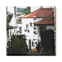 Down the Street in Obidos Portugal Fridge Magnet