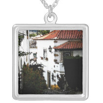 Down the Street in Obidos Portugal Pendants