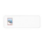 Downhhill Snow Skier - Lake Tahoe, California Return Address Label