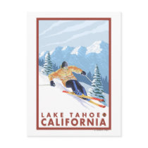 Downhhill Snow Skier - Lake Tahoe, California Post Cards