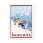 Downhhill Snow Skier - Montana Postcards