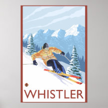 Downhhill Snow Skier - Whistler, BC Canada Print
