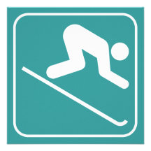 Downhill Ski Symbol Invitation