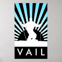 downhill ski vail poster
