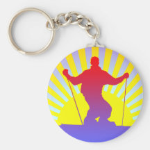 downhill skier key chain