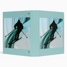 Downhill Skier on Icy Ribbons 3 Ring Binders