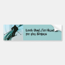 Downhill Skier on Icy Ribbons Bumper Sticker