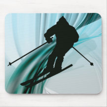 Downhill Skier on Icy Ribbons Mousepad