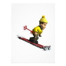 Downhill Skiing Personalized Invitation