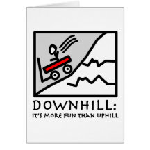 Downhill Thrill Wagon Greeting Cards