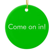 Download in Progress / Come on in toilet door Sign Christmas Ornament