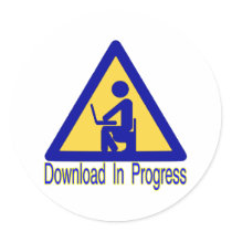 Download In Progress Round Sticker