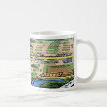 Downtown Austin Texas Cartoon Map Coffee Mugs