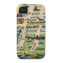 Downtown Austin Texas Cartoon Map iPhone 4/4S Case