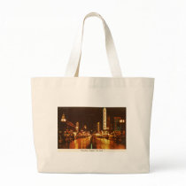 Downtown Buffalo NY at Night Vintage Canvas Bags