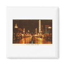 Downtown Buffalo NY at Night Vintage Magnets