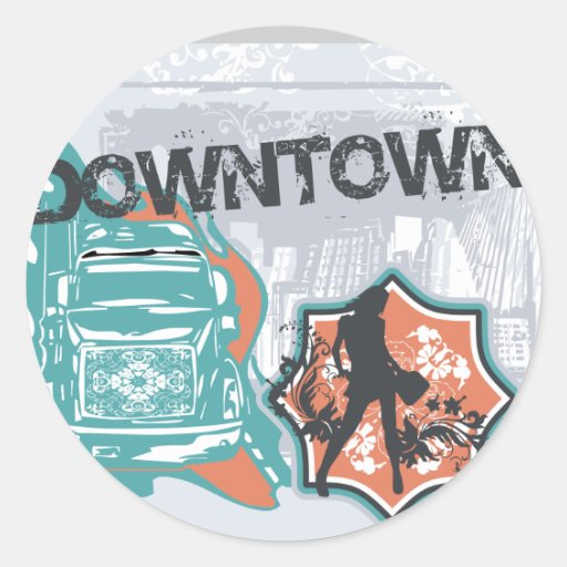 Downtown Graphic Tshirts and Gifts Round Stickers