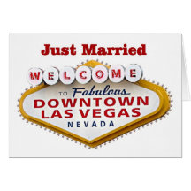 Downtown Las Vegas Just Married Cards