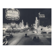 Downtown Las Vegas Retro Post Card