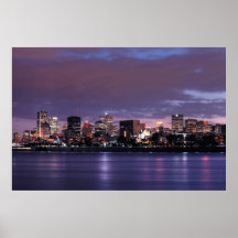 Downtown Montreal at night Print