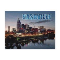 Downtown Nashville skyline, Tennessee at night Post Card