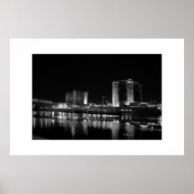 Downtown Shreveport, LA casinos and riverfront Print