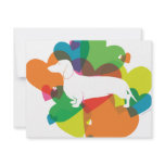 Doxie Colorful Heart Design Custom Invitation