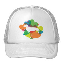 Doxie Colourful Heart Design Mesh Hats