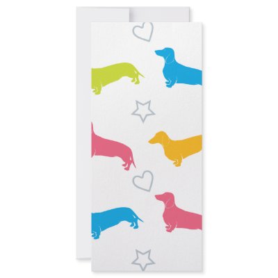 Doxie Colourful Hearts and Stars by DogArtDesign