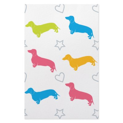Doxie Colourful Hearts and Stars by DogArtDesign