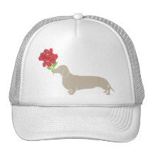 Doxie Delivers 12 Red Roses - Valentines Day!!!! Mesh Hats