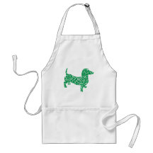 Doxie in Shamrocks Aprons
