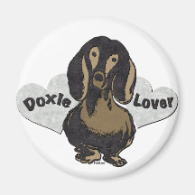 Doxie Lover (ricepaper hearts) Fridge Magnets