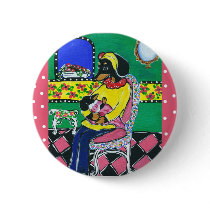Doxie Mom & Baby Pinback Button