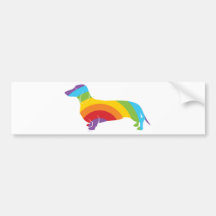 Doxie Rainbow Connection Bumper Stickers