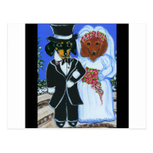 Doxies de mariage carte postale