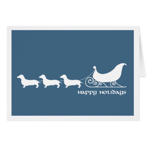 Doxies Pulling Santa's Sleigh Cards