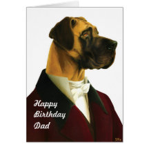 DR032 Great Dane, HappyBirthdayDad card