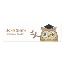 Dr. Owl Substitute Teacher Mini Business Card