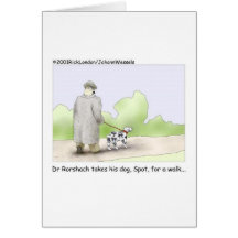 Dr. Roarshach Cartoon Gifts, Tees, & Collectibles Greeting Card