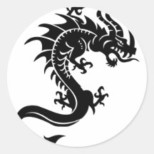 Drache, Dragon Runde Aufkleber