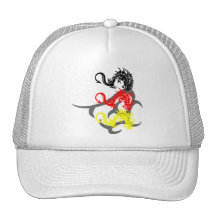 Drachen 4 farbig mit Tribal Retro Cap