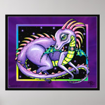 "Draco" Cute Baby Rainbow Dragon Poster