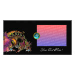 DRAGO ,Blue Turquase Aquamarine Monogram Picture Card