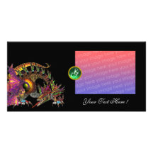 DRAGO ,Green Jade Monogram Custom Photo Card
