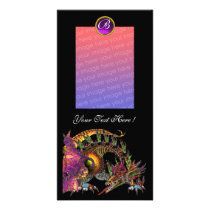 DRAGO , Purple Amethyst Monogram Customized Photo Card