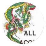 DRAGON ALL ACCESS PASS ROUND STICKERS