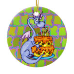 Dragon and Birthday Cake Ornament