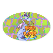 Dragon and Birthday Cake Sticker