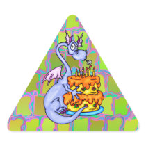 Dragon and Birthday Cake Sticker
